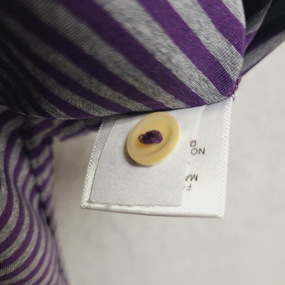 Peter Millar Summer Comfort Polo Shirt Mens XL Purple Gray Striped Golf  Logo - Picture 9 of 10